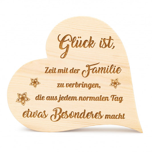 Zirbenherz Glück ist Zeit 20cm