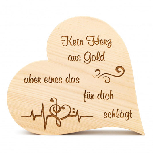 Zirbenherz Kein Herz aus Gold 20cm