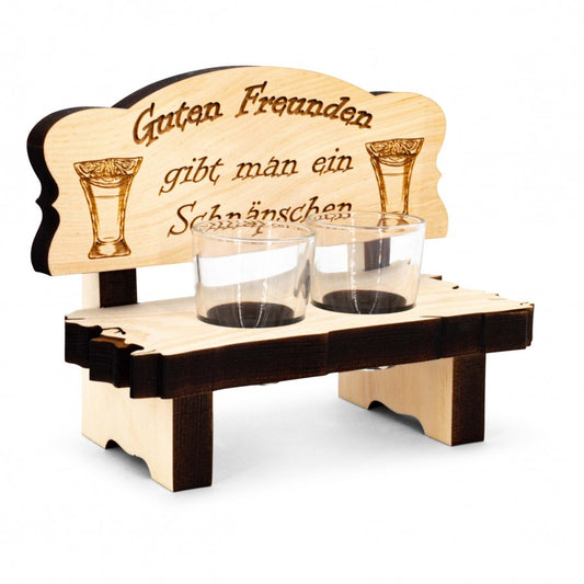 2er Zirben Schnapsbank Guten Freunden