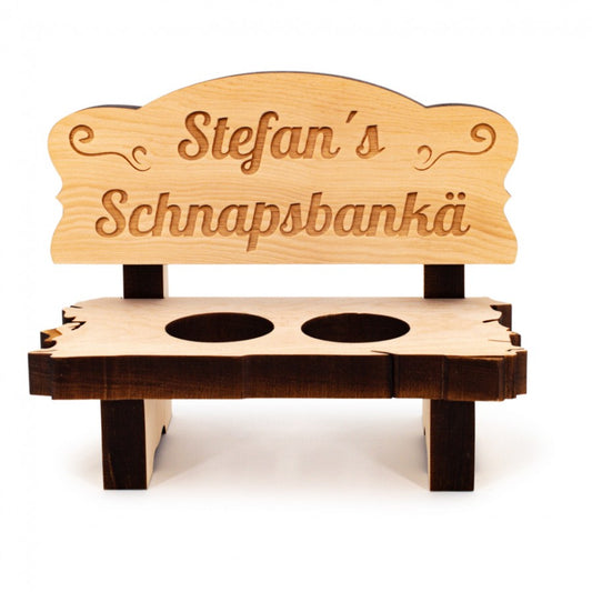 2er Zirben Schnapsbank mit Namensgravur