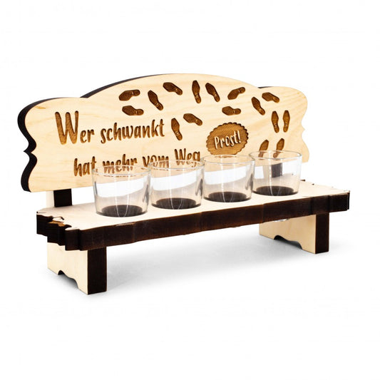 4er Zirben Schnapsbank Wer schwankt