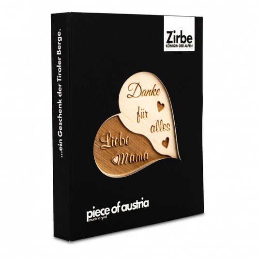 Zirbenherz Mini Danke für alles Liebe Mama