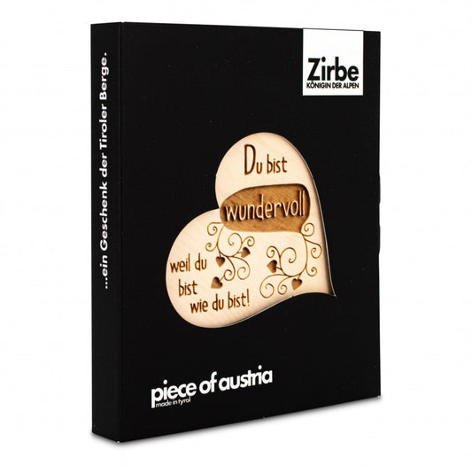 Zirbenherz Mini Du bist wundervoll