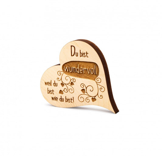 Zirbenherz Mini Du bist wundervoll