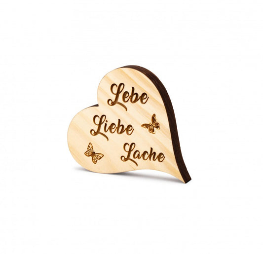 Zirbenherz Mini Lebe Liebe Lache