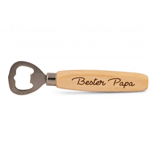Flaschenöffner aus Zirbe Bester Papa