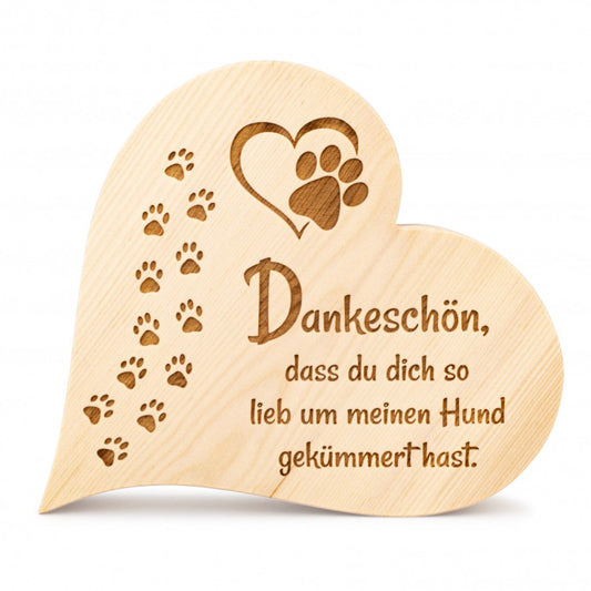 Zirbenherz Danke Hund 25cm