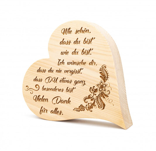 Zirbenherz Wie schön, dass 25cm