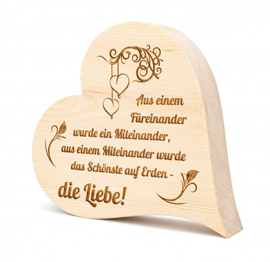 Zirbenherz Die Liebe füreinander 30cm