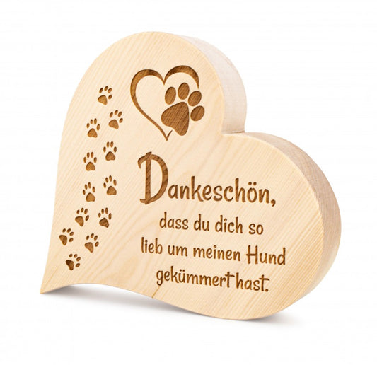 Zirbenherz Dankeschön Hund 30cm