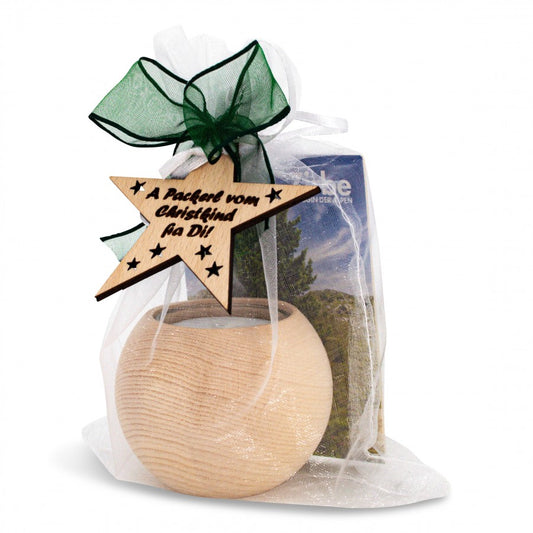 Teelichthalter aus Zirbenholz rund A Packerl