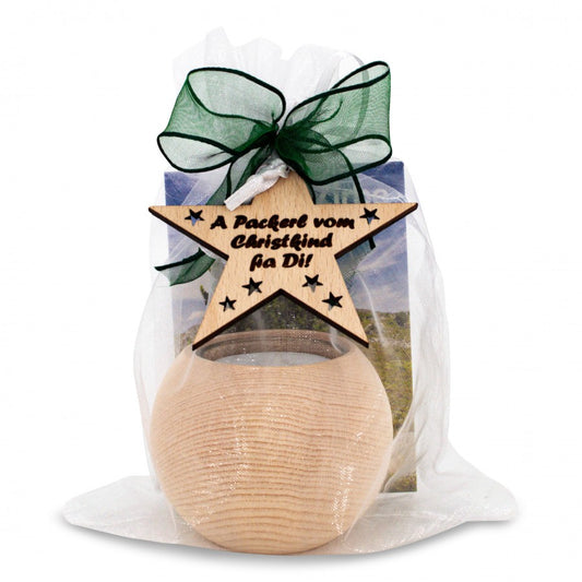 Teelichthalter aus Zirbenholz rund A Packerl