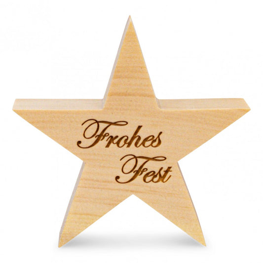 Zirbenstern 9cm Frohes Fest