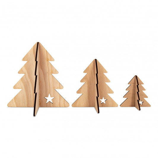 Tannenbäume aus Buchenholz 3er Set