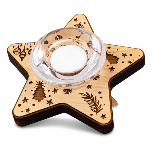 Stern Teelichthalter aus Zirbenholz