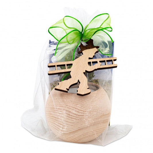 Teelichthalter aus Zirbenholz Kaminkehrer