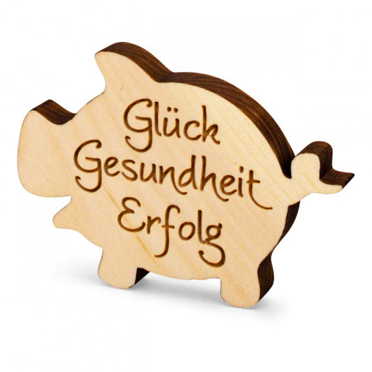 Glücksbringer aus Zirbe Schwein Glück