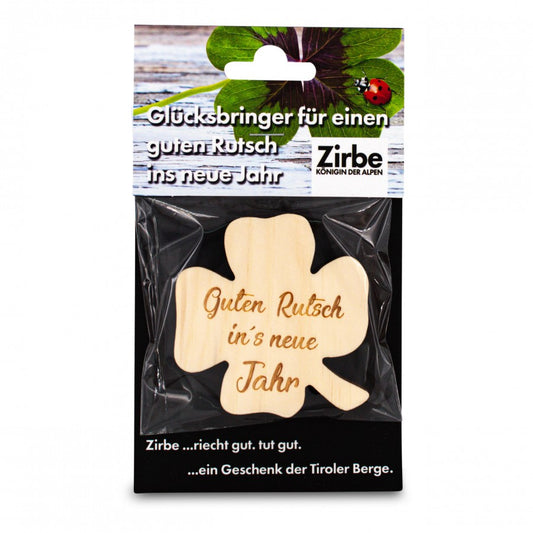 Glücksbringer aus Zirbe Glücksklee