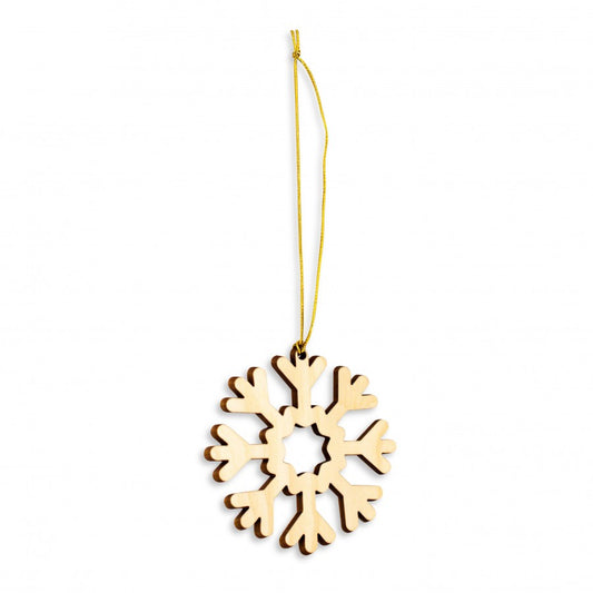 Christbaumschmuck aus Zirbe Schneeflocke