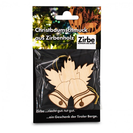 Christbaumschmuck aus Zirbe Glocken