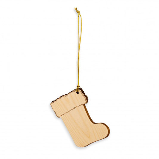 Christbaumschmuck aus Zirbe Stiefel