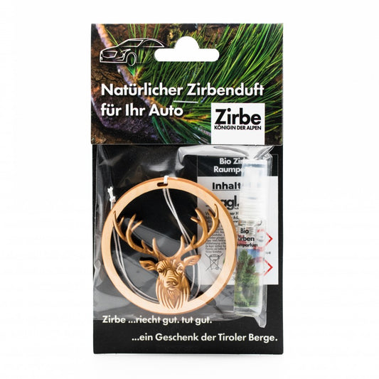 Natürlicher Autoduft aus Zirbe Hirsch