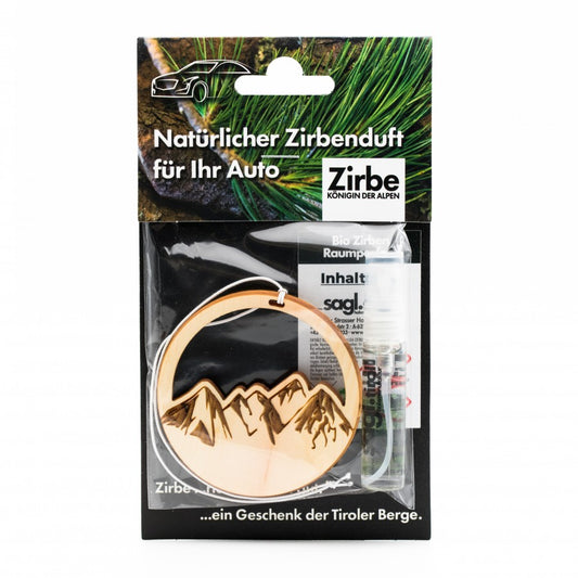 Natürlicher Autoduft aus Zirbe Berglandschaft