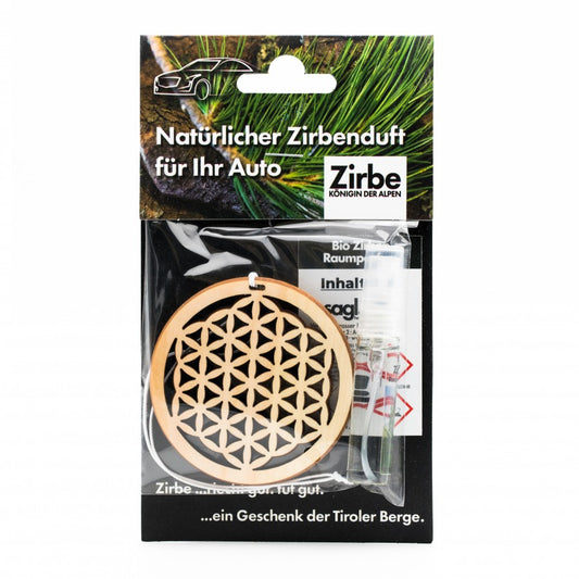 Natürlicher Autoduft aus Zirbe Blume des Lebens