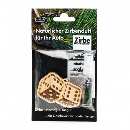 Natürlicher Autoduft aus Zirbe Würfel