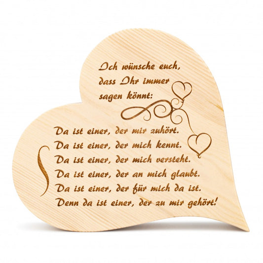 Zirbenherz Ich wünsche euch...20cm