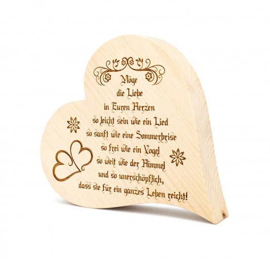Zirbenherz Möge die Liebe 25cm