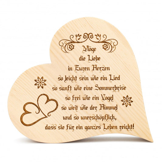 Zirbenherz Möge die Liebe 25cm