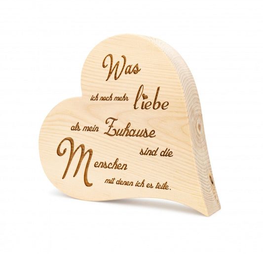 Zirbenherz Was ich noch mehr liebe 25cm