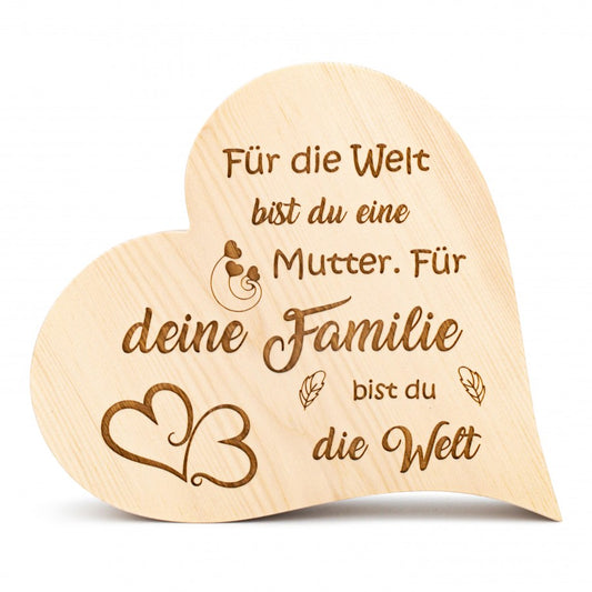 Zirbenherz Für die Welt bist du... 20cm