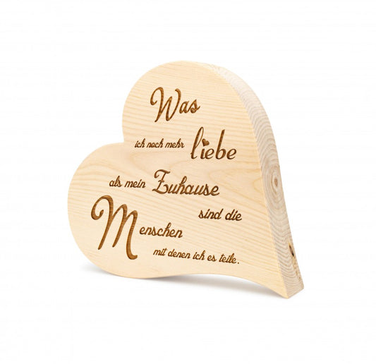 Zirbenherz Was ich noch mehr liebe 20cm