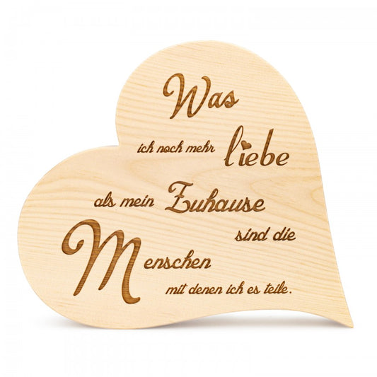 Zirbenherz Was ich noch mehr liebe 20cm