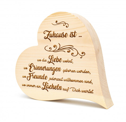 Zirbenherz Wo die Liebe wohnt 30cm