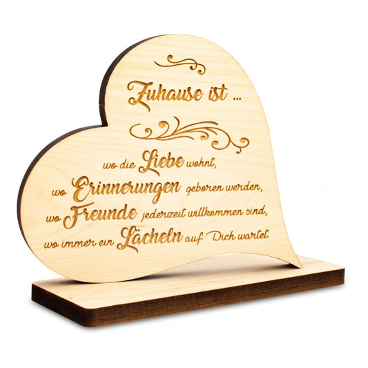 Zirbenherz auf Sockel Wo die Liebe wohnt
