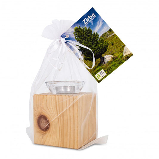 Teelichthalter aus Zirbenholz Naturbelassen