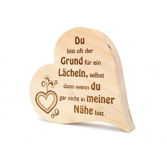 Zirbenherz Du bist oft der Grund 20cm