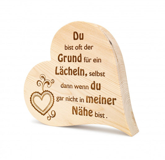 Zirbenherz Du bist oft der Grund 25cm