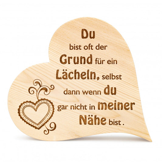 Zirbenherz Du bist oft der Grund 25cm