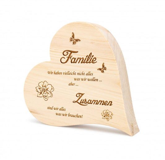 Zirbenherz Familie 25cm