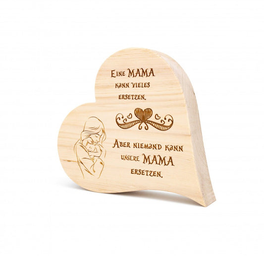 Zirbenherz Eine Mama kann vieles ersetzen 20cm