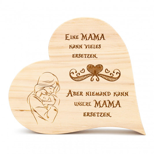 Zirbenherz Eine Mama kann vieles ersetzen 20cm