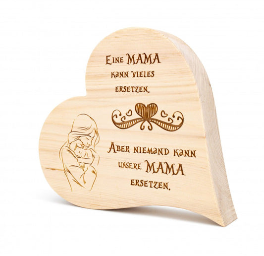 Zirbenherz Eine Mama kann vieles ersetzen 30cm