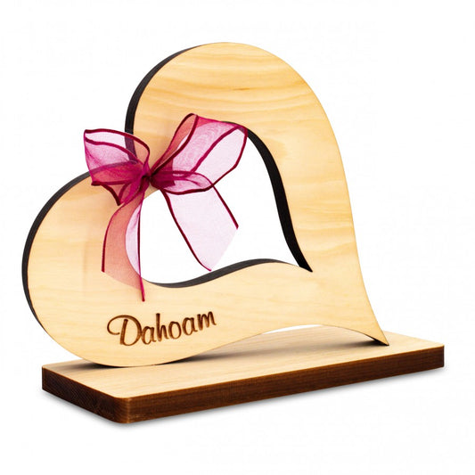 Zirbenherz mit Schleife Dahoam