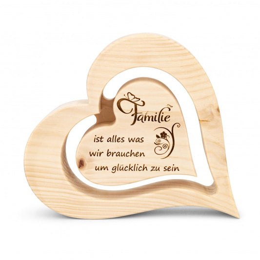 Zirbenherz 20cm Familie ist alles