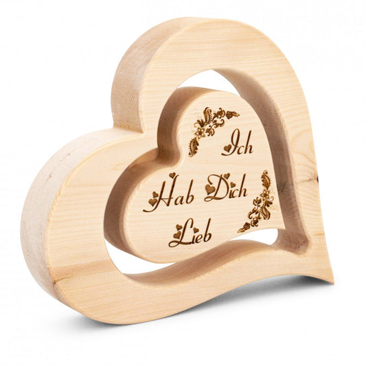 Zirbenherz 20cm Ich hab dich lieb