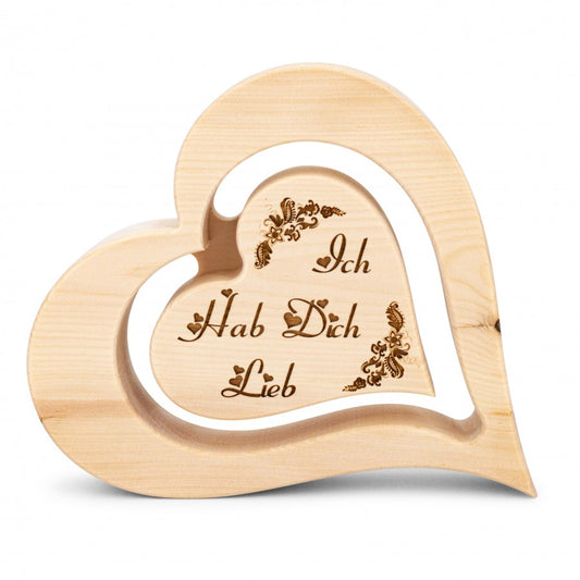 Zirbenherz 20cm Ich hab dich lieb